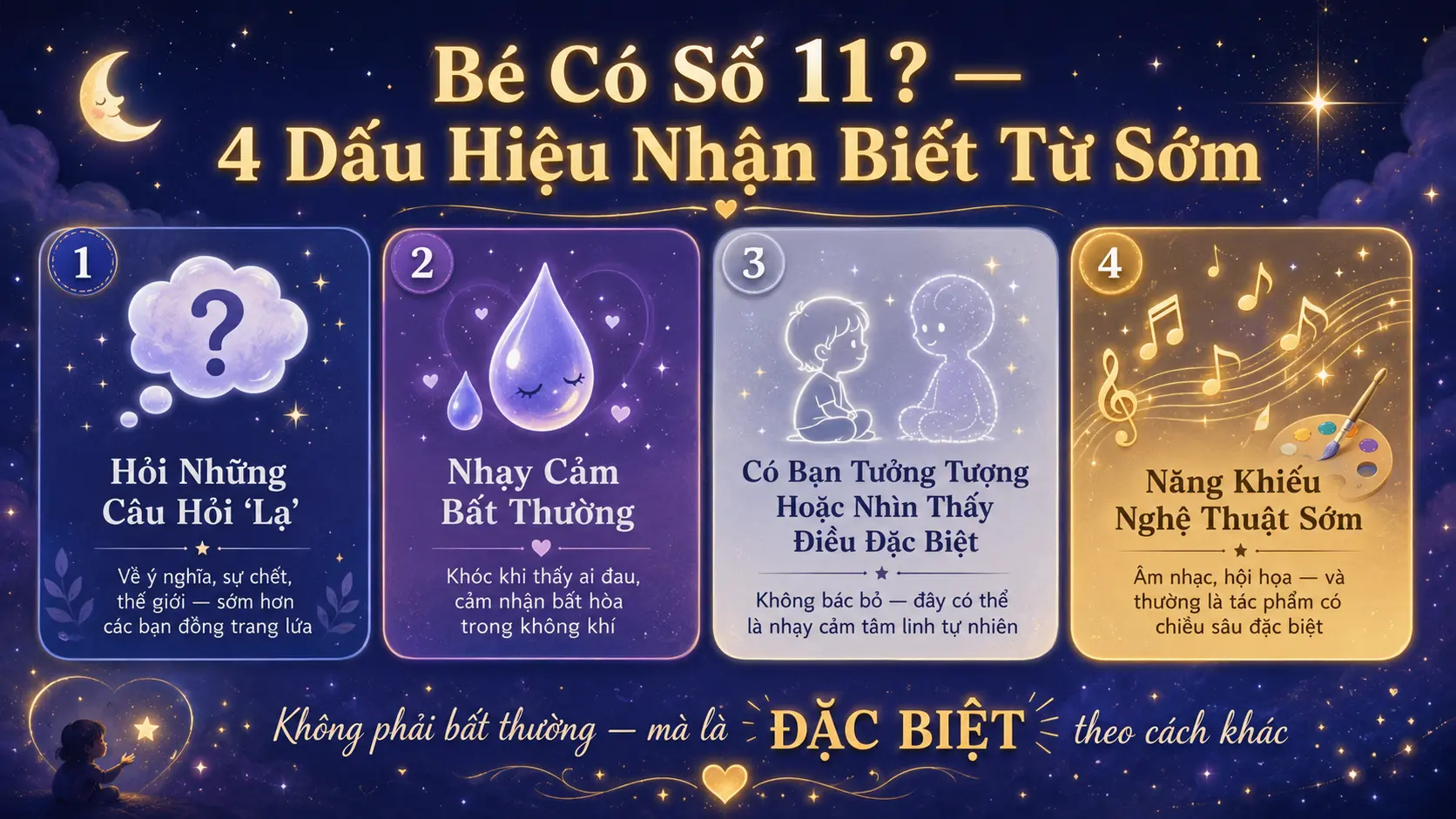 Nhận biết bé có số master 11 từ sớm câu hỏi lạ nhạy cảm bạn tưởng tượng