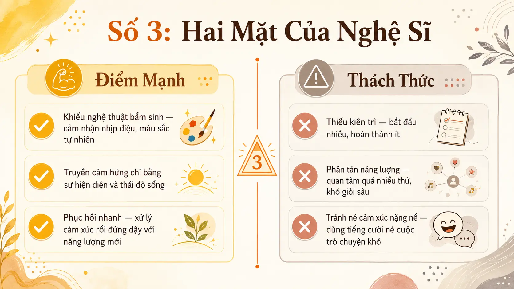 Điểm mạnh và thách thức số 3 nghệ thuật truyền cảm hứng nhưng hay bỏ dở