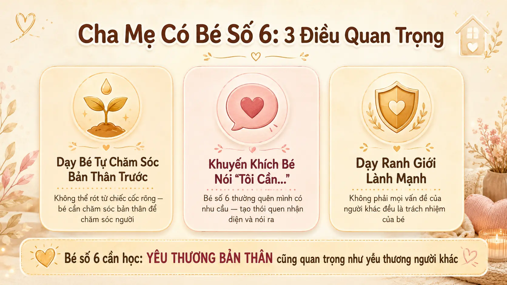 3 lời khuyên nuôi dạy bé số 6 tự chăm sóc bản thân nói tôi cần ranh giới