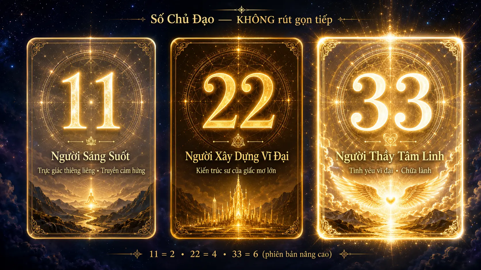 Số chủ đạo 11 22 33 trong thần số học ý nghĩa và năng lượng đặc biệt