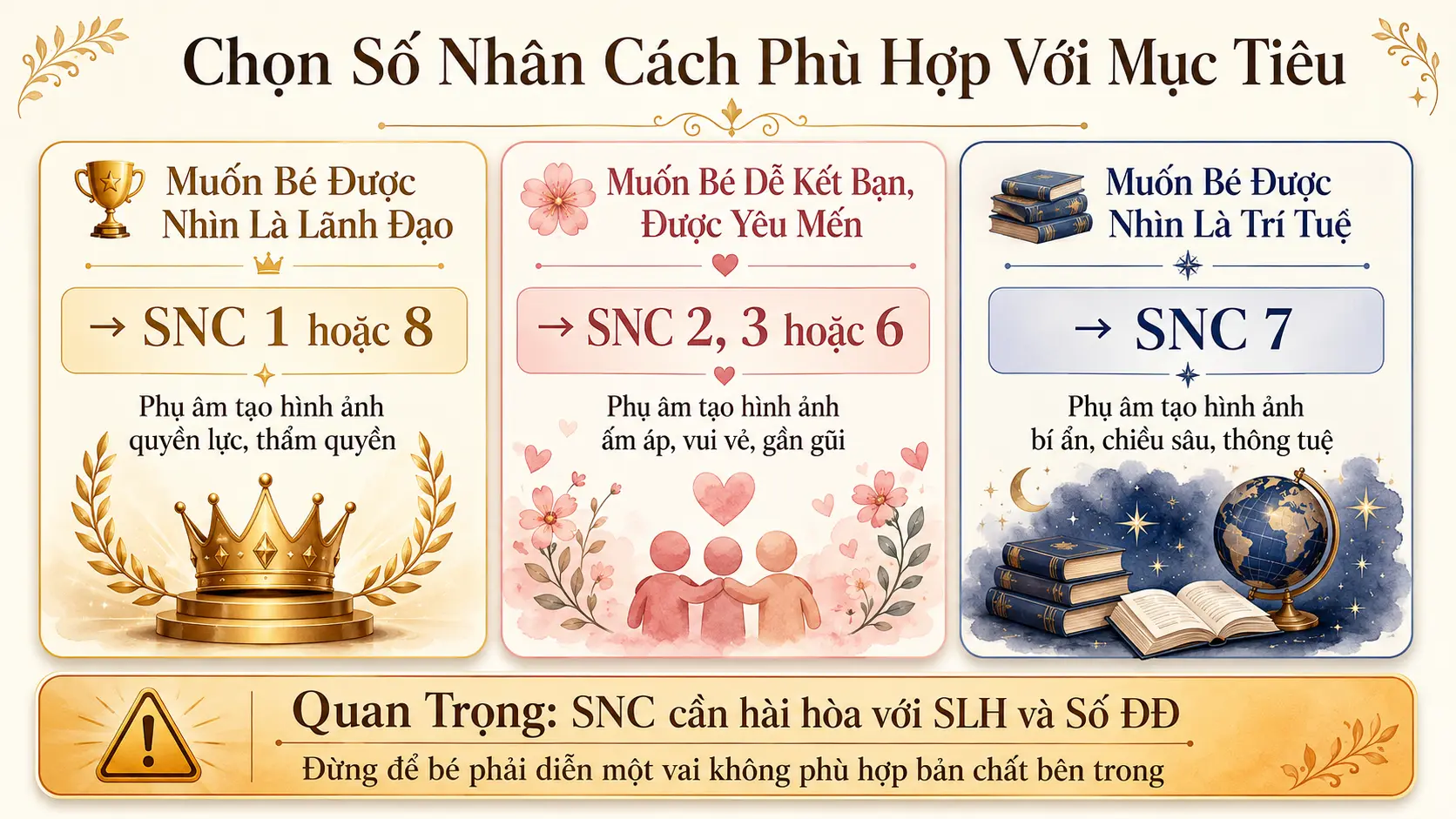 Chọn số nhân cách phù hợp mục tiêu đặt tên con lãnh đạo bạn bè trí tuệ