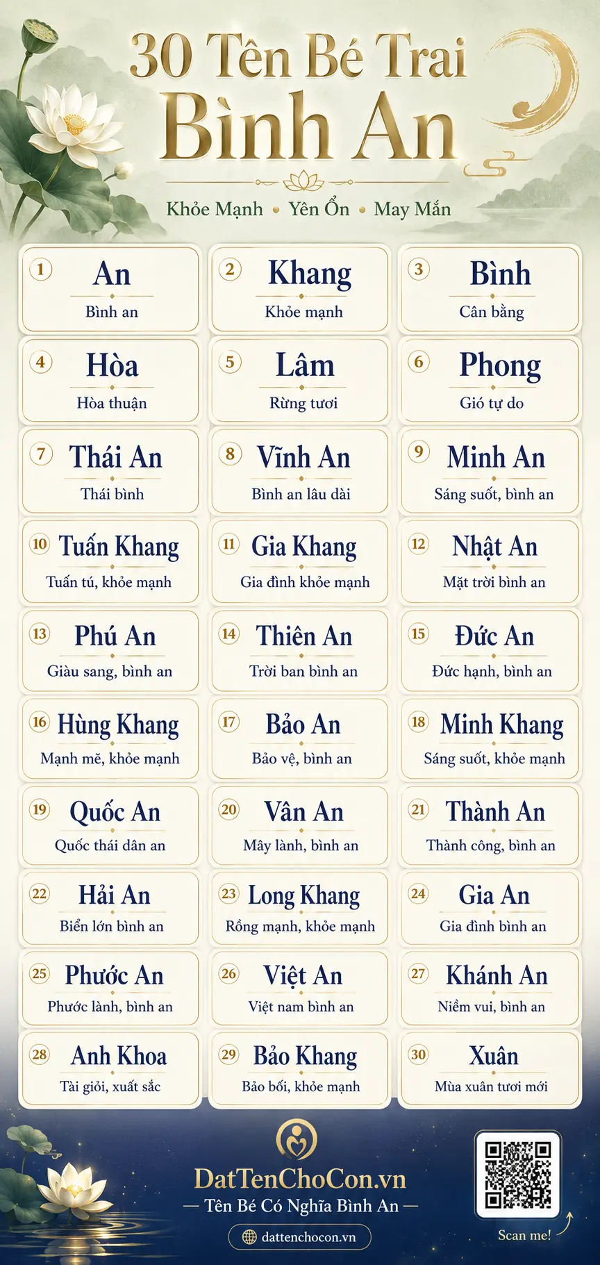 30 tên bé trai có nghĩa bình an khỏe mạnh đầy đủ ý nghĩa