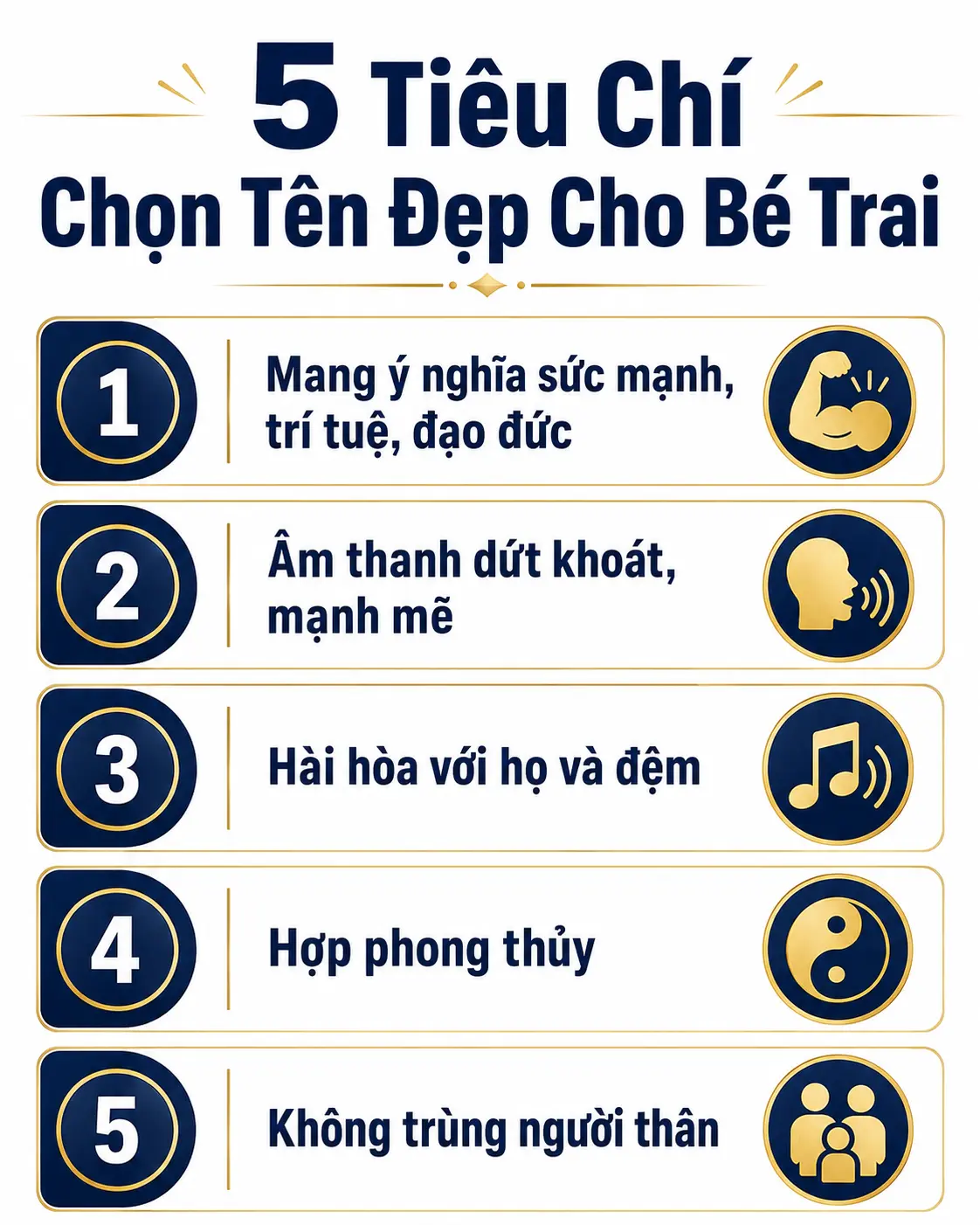 5 tiêu chí chọn tên hay cho bé trai