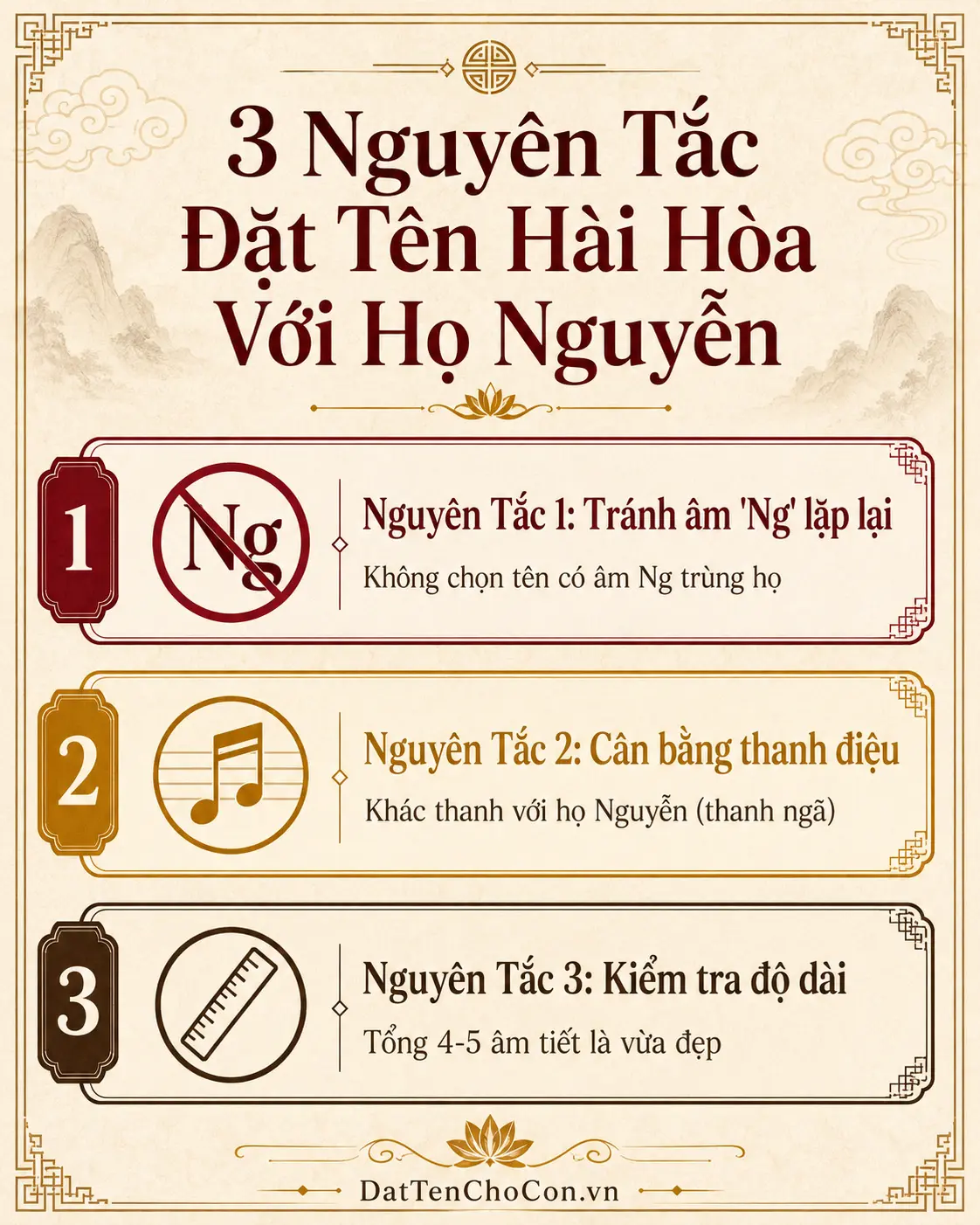 3 nguyên tắc đặt tên hài hòa với họ Nguyễn